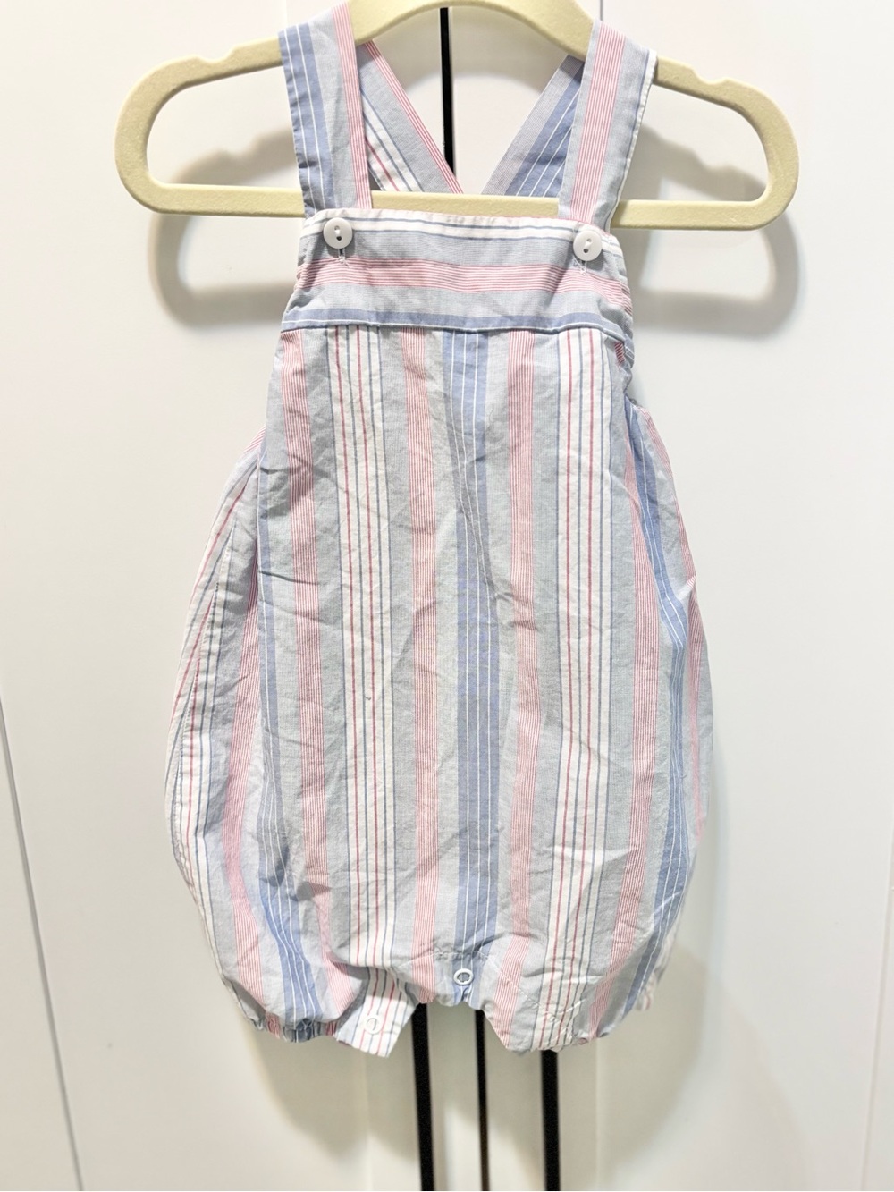 Striped red & Blue Baby Romper